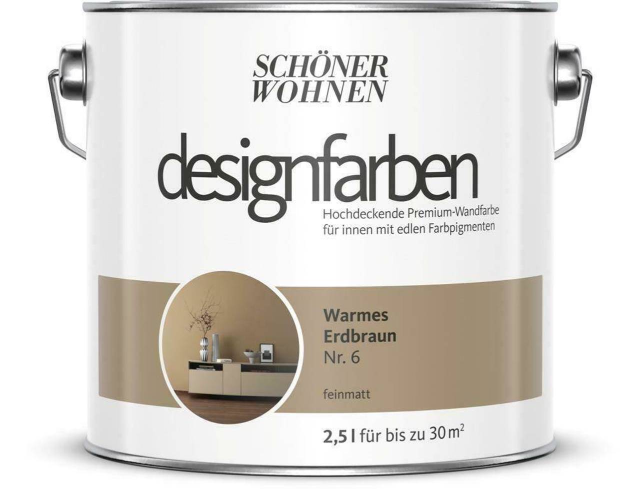 SCHÖNER WOHNEN designfarben » Warmes Erdbraun « matt - 2,5 l