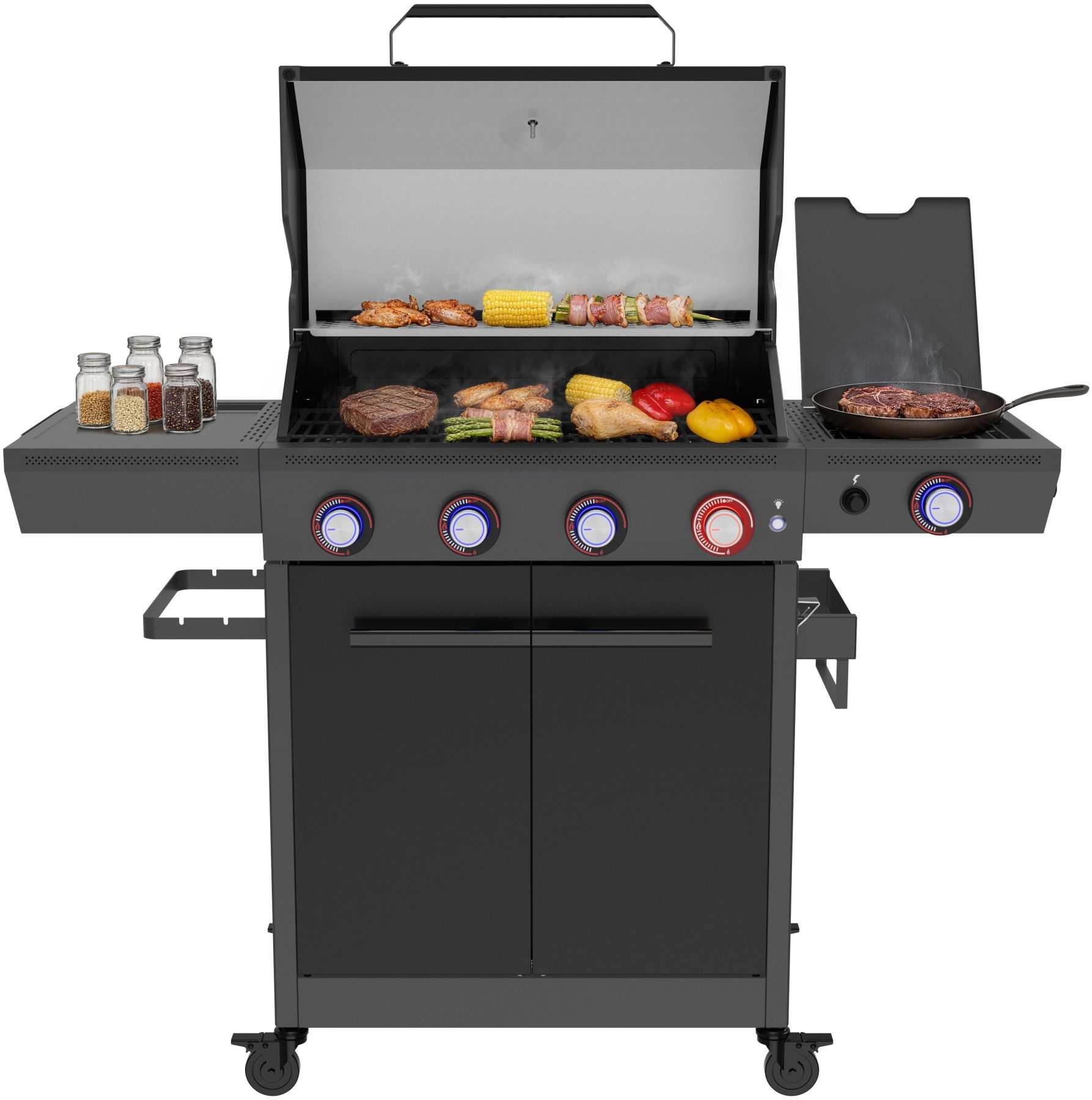 El Fuego Gasgrill » Key West 4+1 « 16 kW, Turbozone, LED, Ablagen
