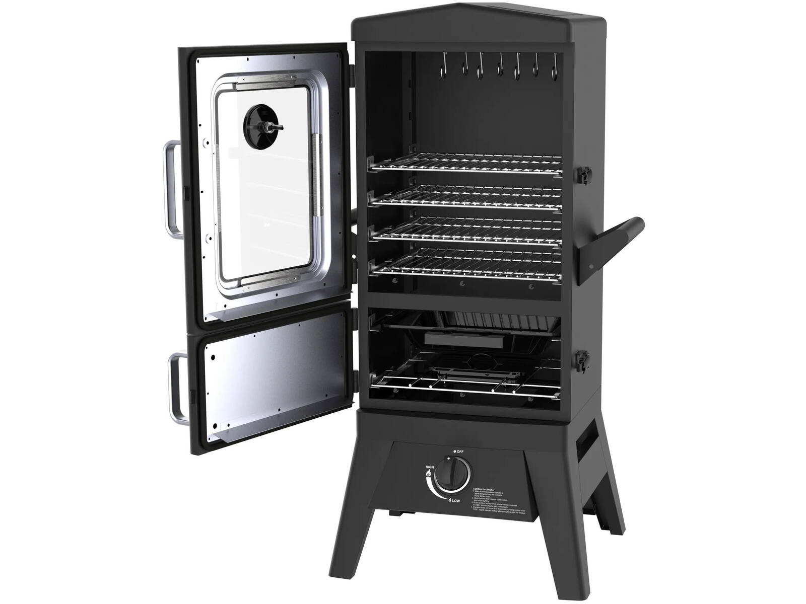 El Fuego Gasgrill / Smoker » Portland W2 « Schwarz, 107 x 50 x 48 cm
