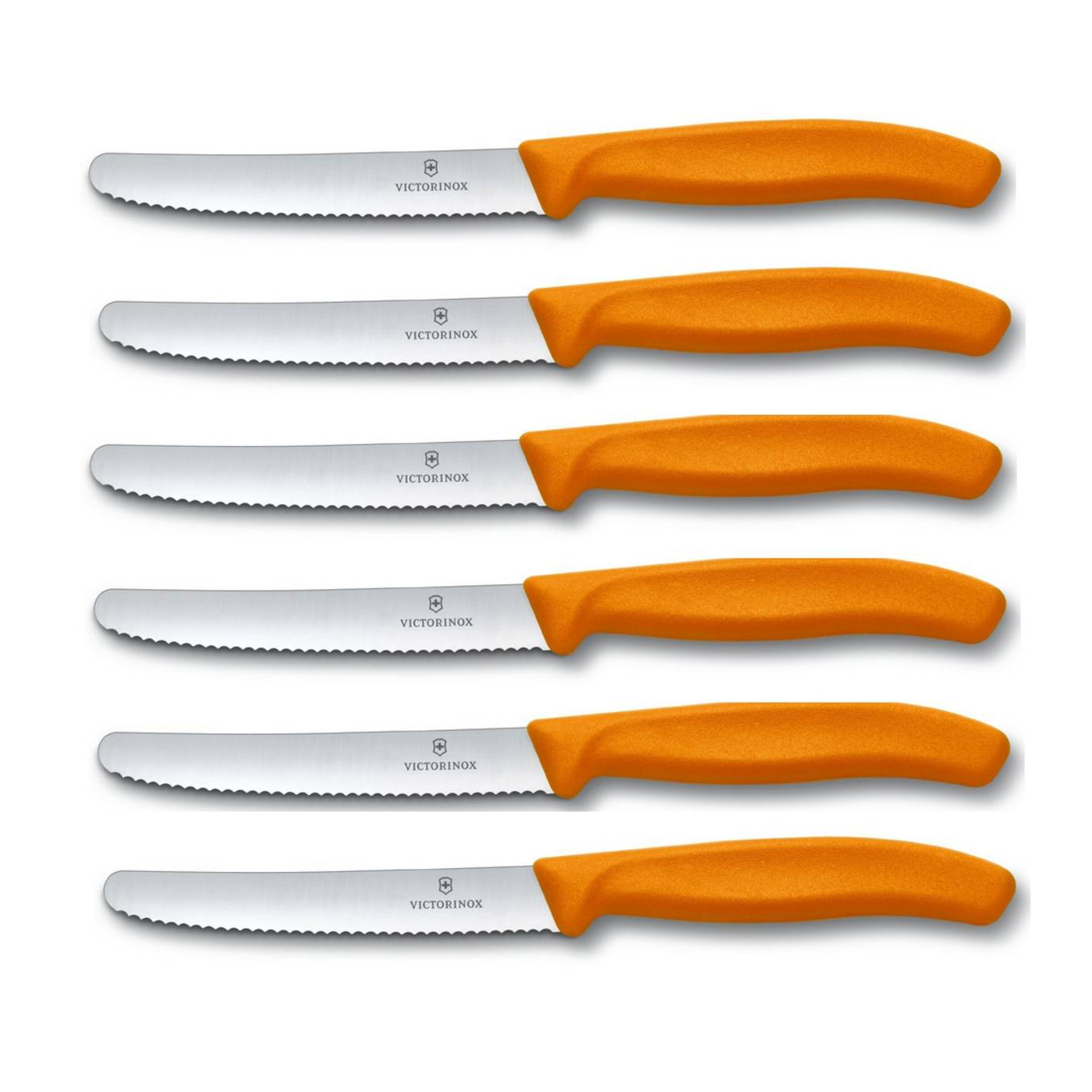 6 X VICTORINOX Tomatenmesser, Brötchenmesser, Küchenmesser orange Swiss Classic 6 X VICTORINOX Tomatenmesser, Brötchenmesser, Küchenmesser orange Swiss Classic