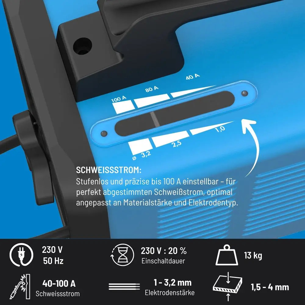Güde Elektrodenschweißgerät » GE 145 W « inkl. Hammer und Bürste