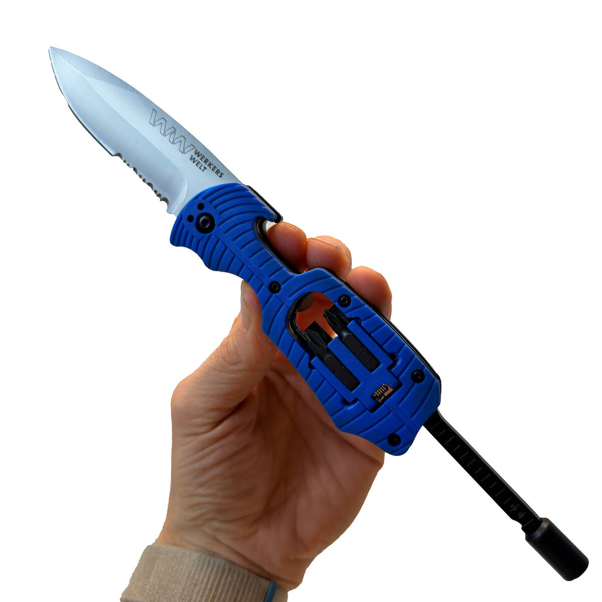 Werkers Welt » Multitool Taschenmesser « Arktisblau, 10 cm Klinge