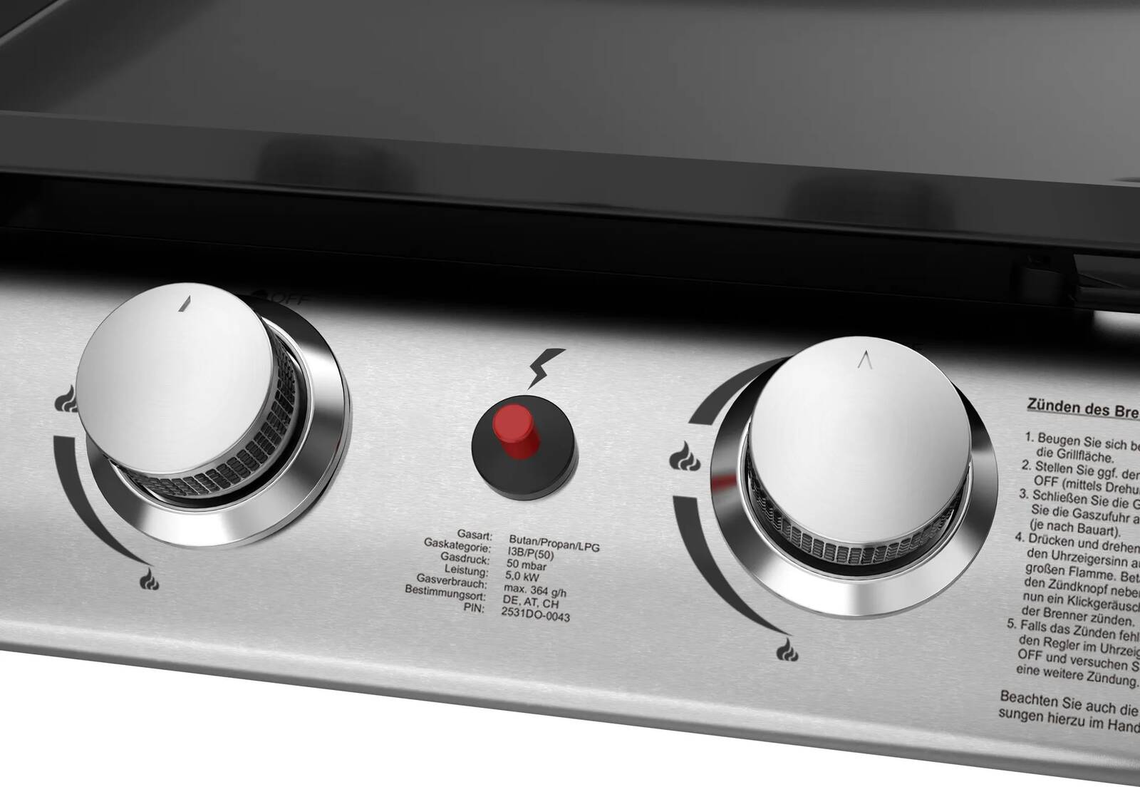 El Fuego Plancha Gasgrill » Austin II « 3 mm Grillplatte, Brenner 5 kW