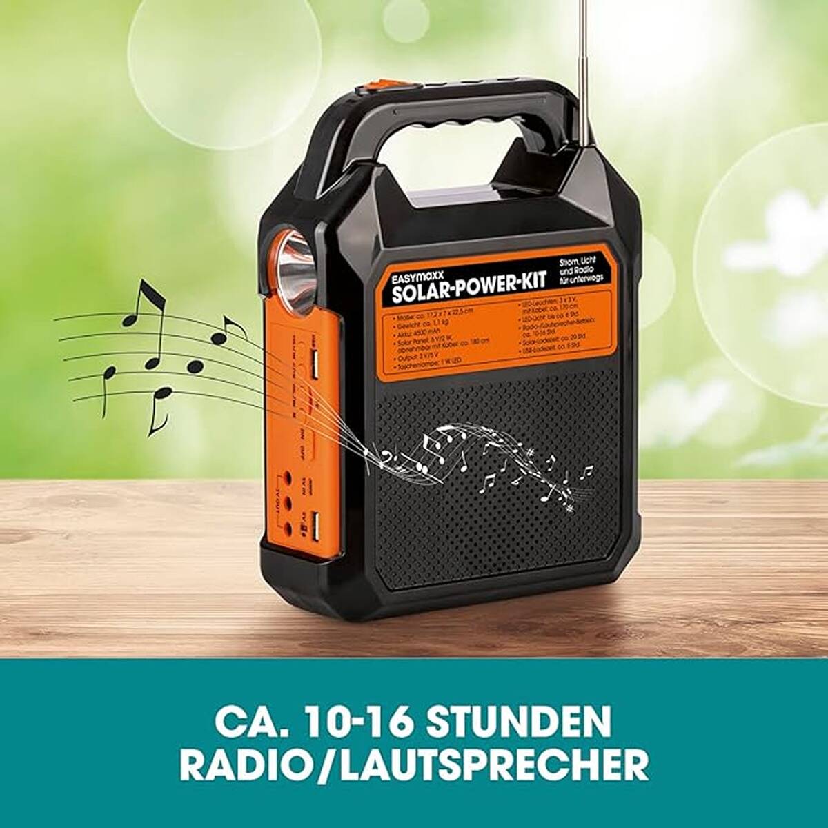 EASYmaxx Solar-Generator Kit » 09470 « Bluetooth, 3 LEDs, 4500 mAh