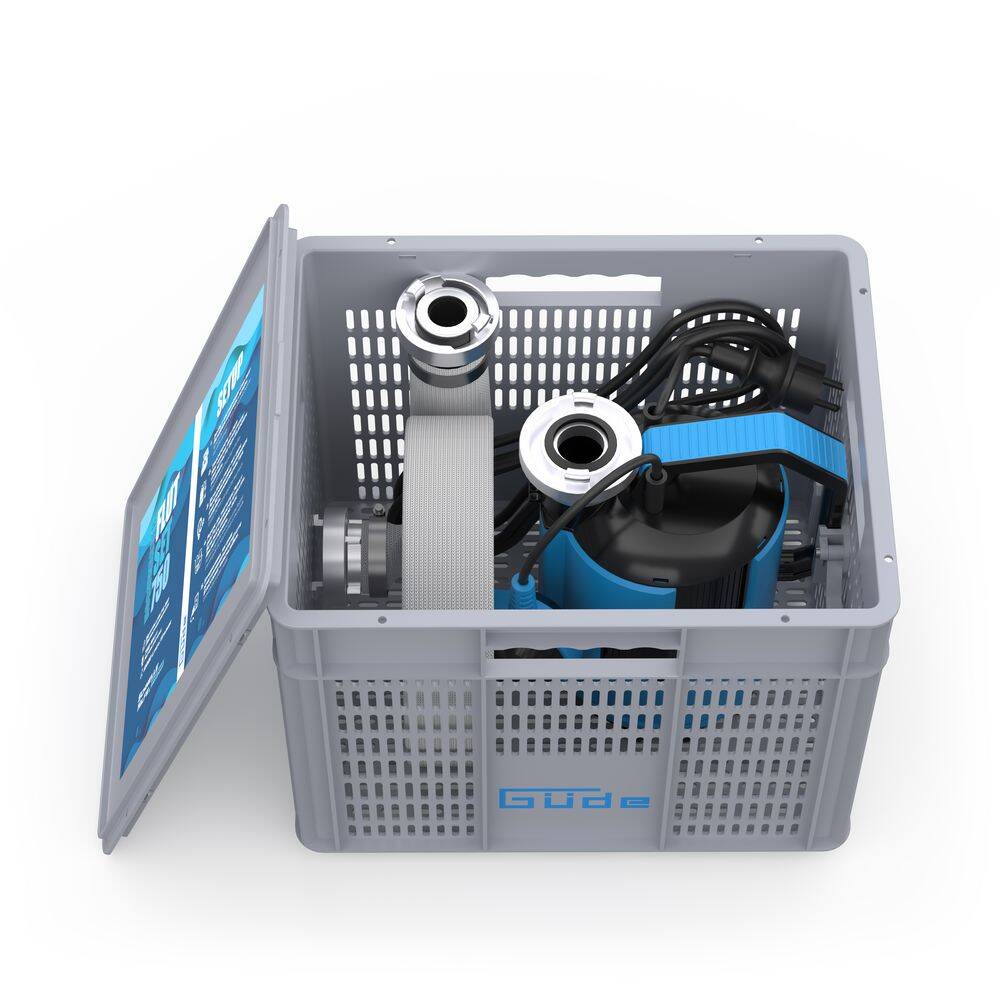 Güde Hochwasser » Flut-Set 750 « Komplettset für Notfälle, 750 W Pumpe