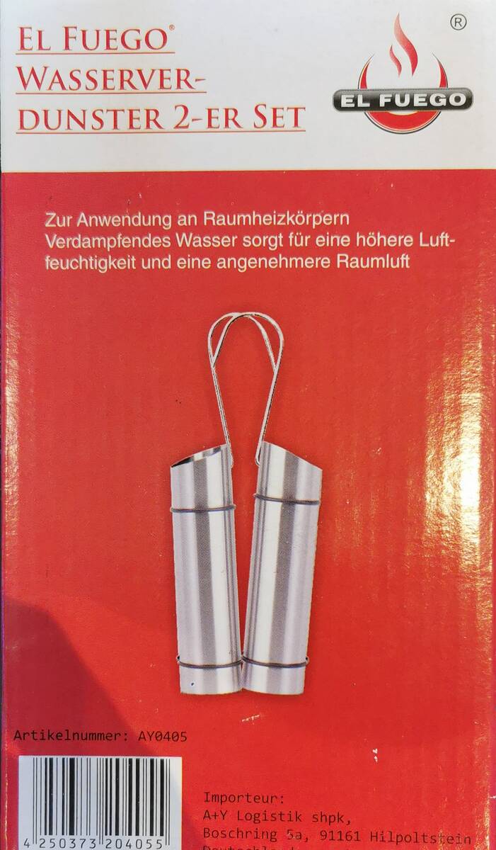 El Fuego Wasserverdunster » Zweier Set « Edelstahl