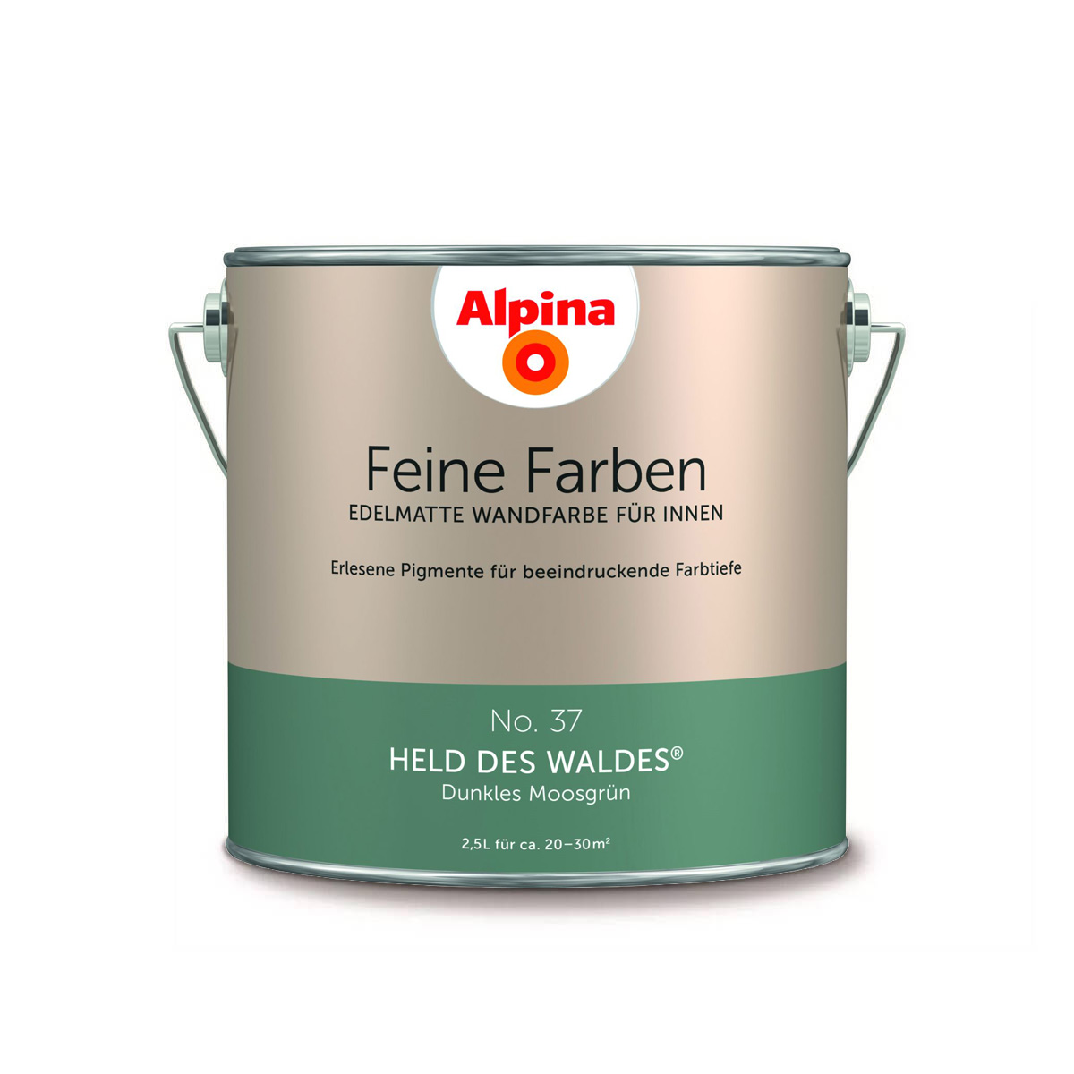 Alpina Feine Farben » Held des Waldes « 2,5 l, Moosgrün, No. 37