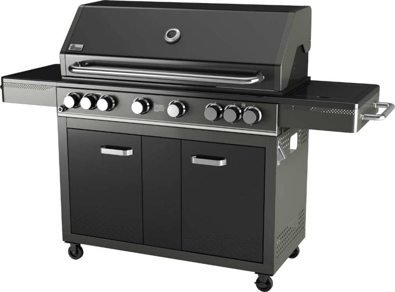 Mr. Gardener Gasgrill Kingman, 6 Brenner, 30 kW, Heckbrenner & Seitenkocher