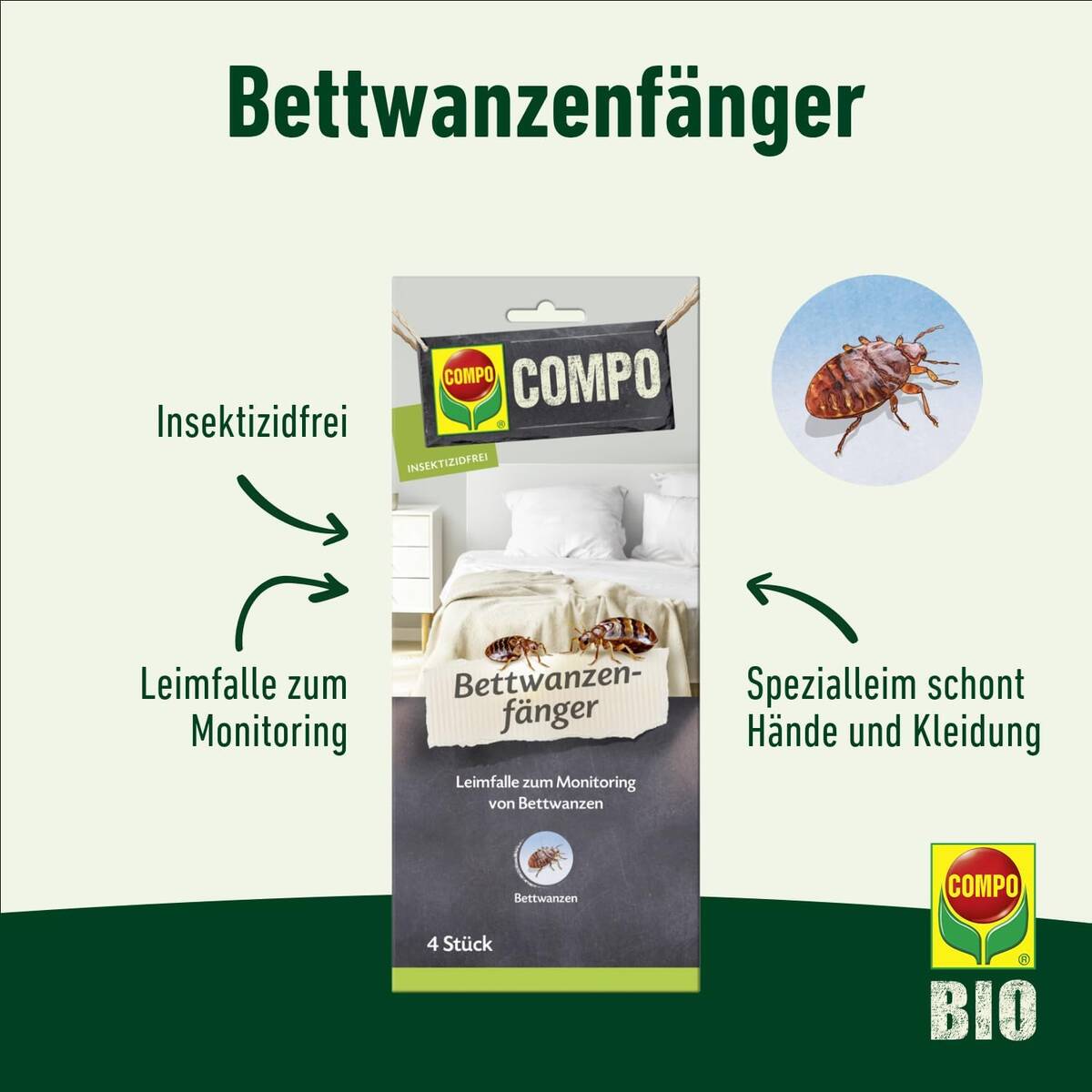 COMPO Klebefalle » Bettwanzenfänger « insektizidfrei