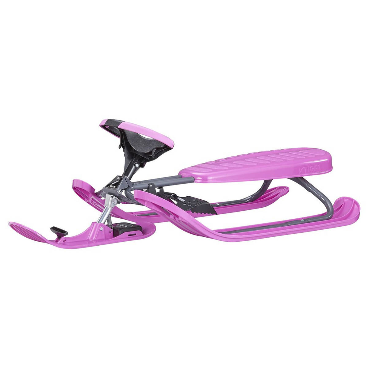 Stiga Lenkschlitten » Snow Racer Pro « Metall-Lenkbob, Graphite/Pink