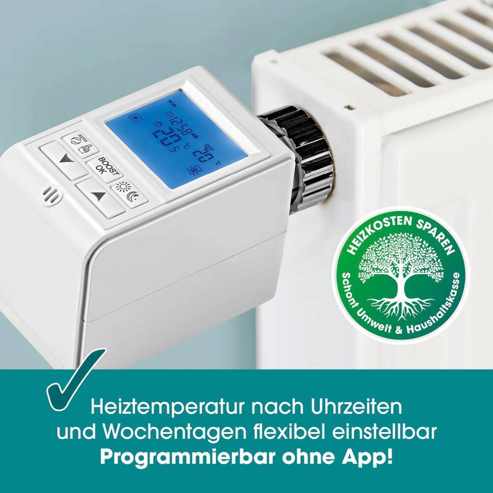 EASYmaxx Heizkörperthermostat » 1777 « Digital, 5 Modi, Boost-Funktion