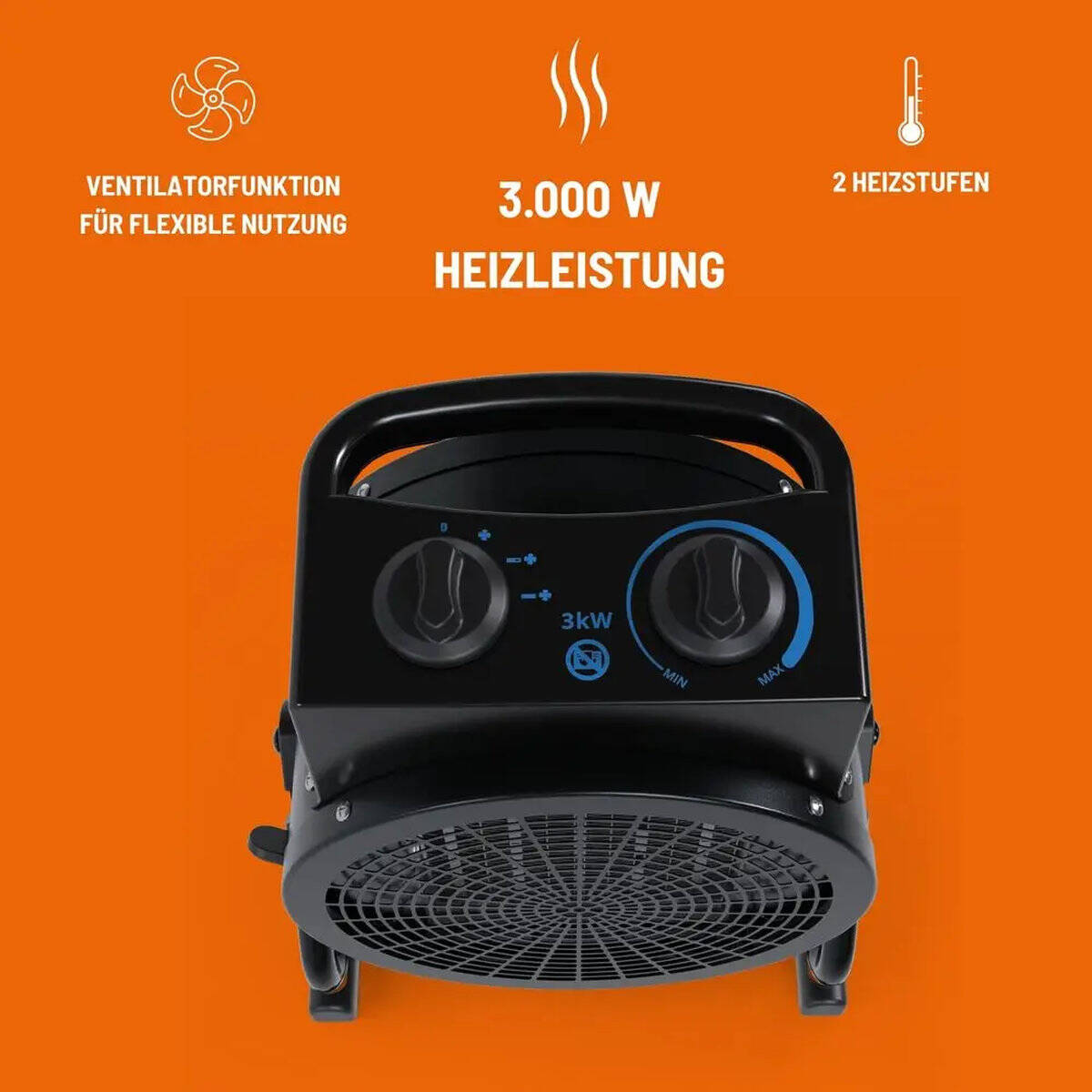 Güde Keramik Heizlüfter » GH 3000 K « 3 kW, 2 Heizstufen, 186 m³/h