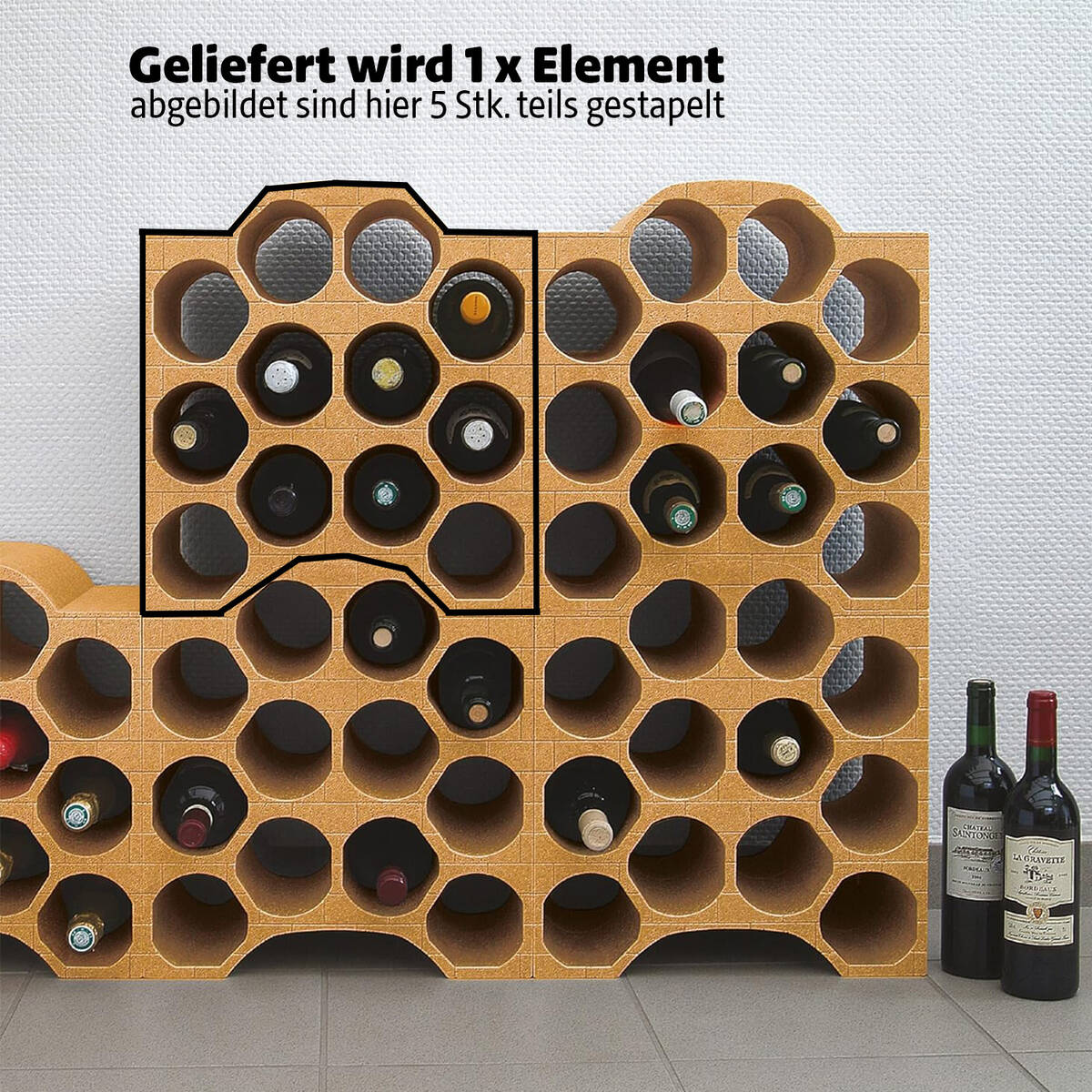 Climapor Flaschenbox Bogenform » Terra « bis 12 Flaschen, max. Ø 9 cm