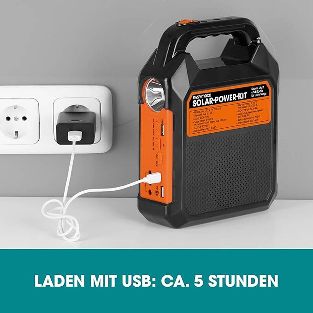 EASYmaxx Solar-Generator Kit » 09470 « Bluetooth, 3 LEDs, 4500 mAh