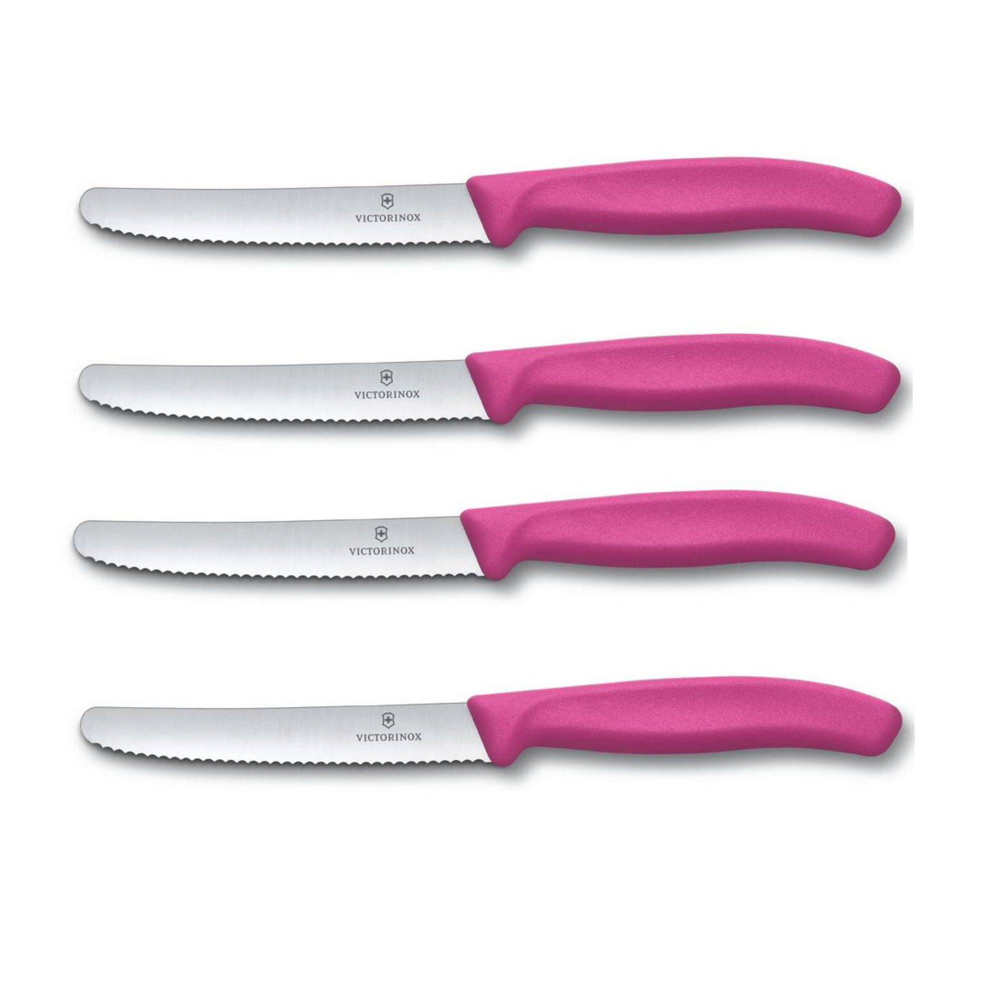 4 X VICTORINOX Tomatenmesser, Brötchenmesser, Küchenmesser pink Swiss Classic 4 X VICTORINOX Tomatenmesser, Brötchenmesser, Küchenmesser pink Swiss Classic