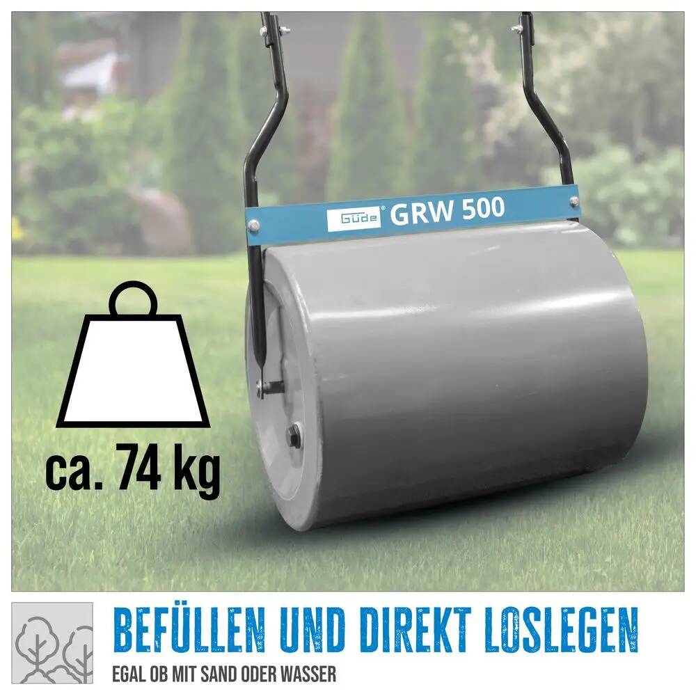 Güde Rasenwalze » GRW 500 « 74 kg, 495 mm, inkl. Softgrip u. Ergoholm