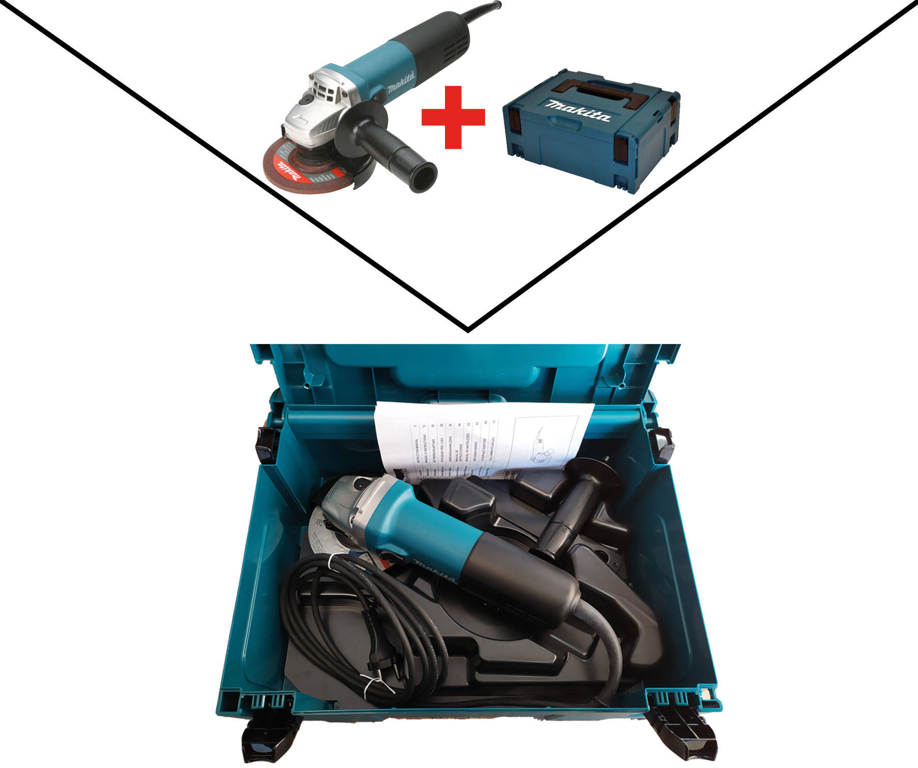 Makita Winkelschleifer » 9558HNRG « 125 mm 840 Watt im MAKPAC, SET