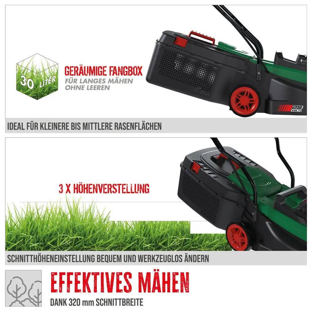 ♦ OUTLET ♦ Güde Akku-Rasenmäher » 320/20-4 « Brushless, Softgrip, mit 4,0 Ah Akku