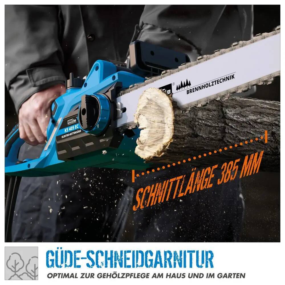 ♦ OUTLET ♦ Güde Elektro Kettensäge » KS 405 EC « 2400 W, 13 m/s, Öltankanzeige