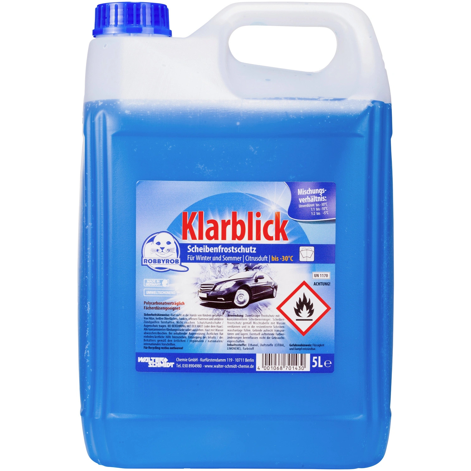 Robbyrob Scheibenfrostschutz » 8701430 / Klarblick « -30 °C, 5 Liter Robbyrob Scheibenfrostschutz » 8701430 / Klarblick « -30 °C, 5 Liter