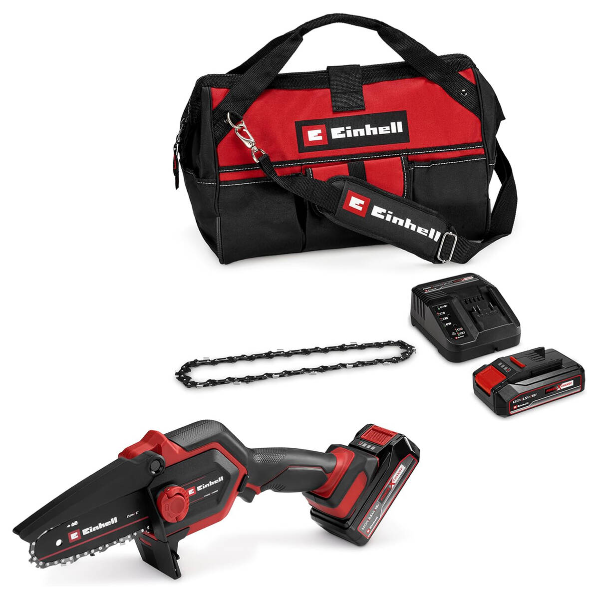 Einhell Akku-Astkettensäge » GE-PS 18/15 Li Bag Kit « Brushless-Motor