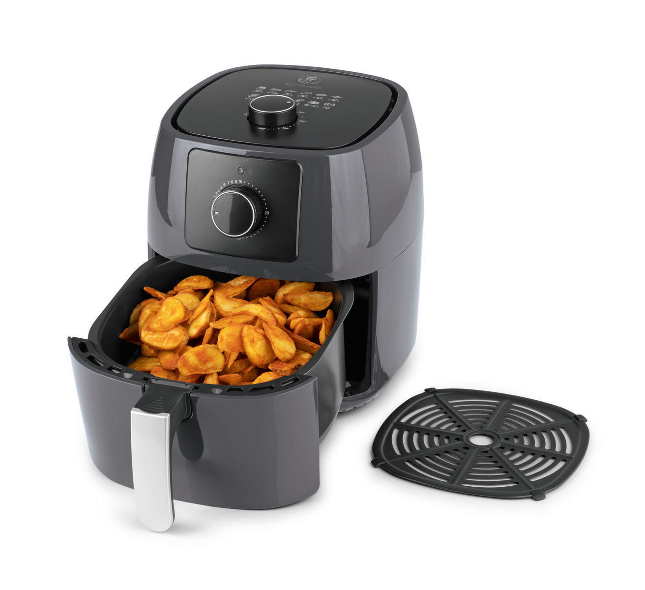 Kochwerk » Heißluft-Fritteuse « 1400W, Timer, 5L-Korb, 8-in-1 Funktion Kochwerk » Heißluft-Fritteuse « 1400W, Timer, 5L-Korb, 8-in-1 Funktion