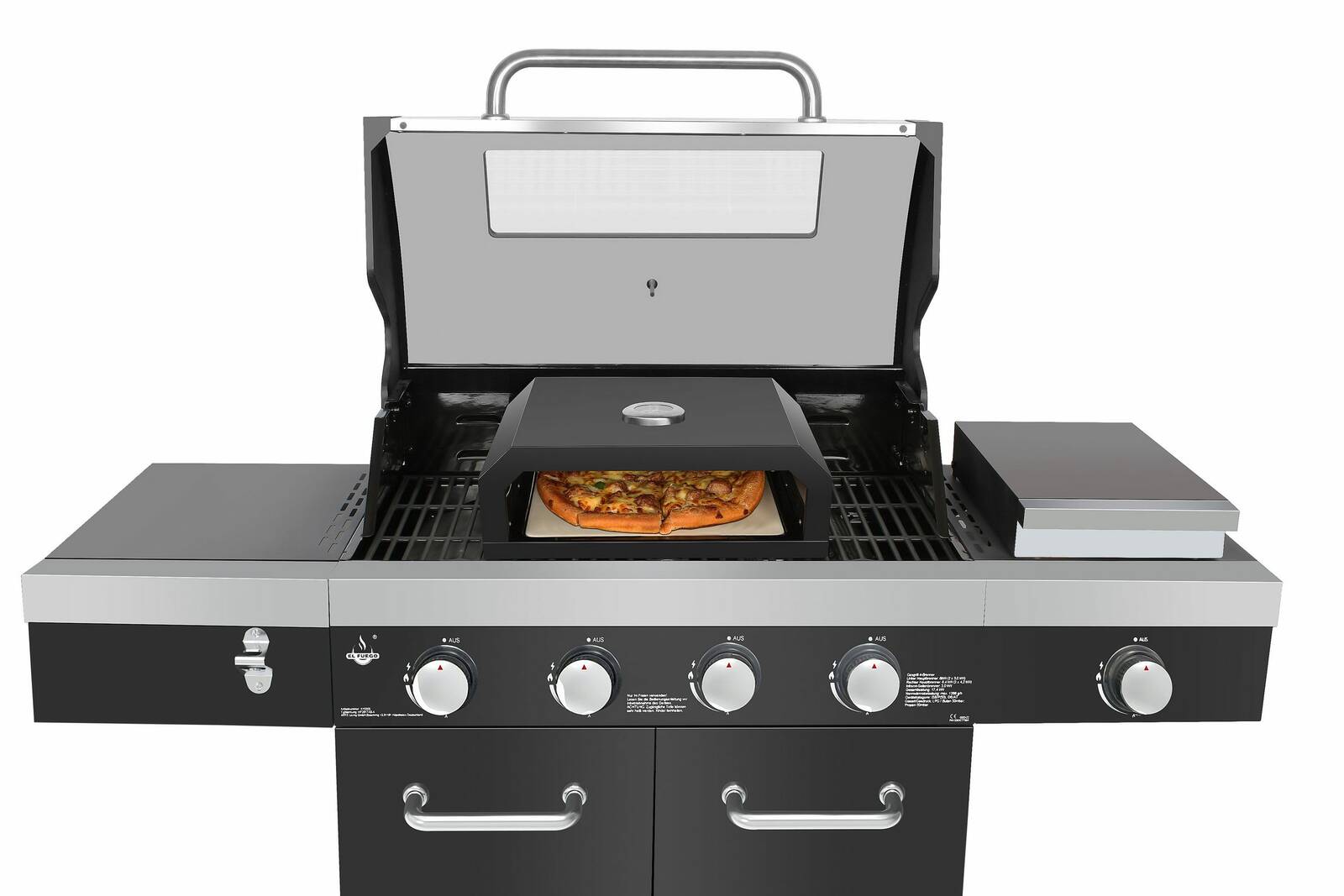 El Fuego Pizzaaufsatz » AY0375 « 30x30 cm, für alle Grillarten