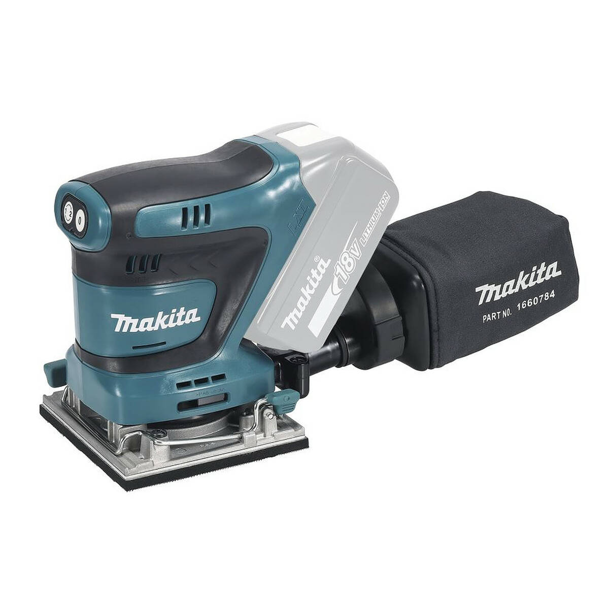 Makita Akku-Schwingschleifer » DBO484Z « Solo, Klemmhebel Klettsystem