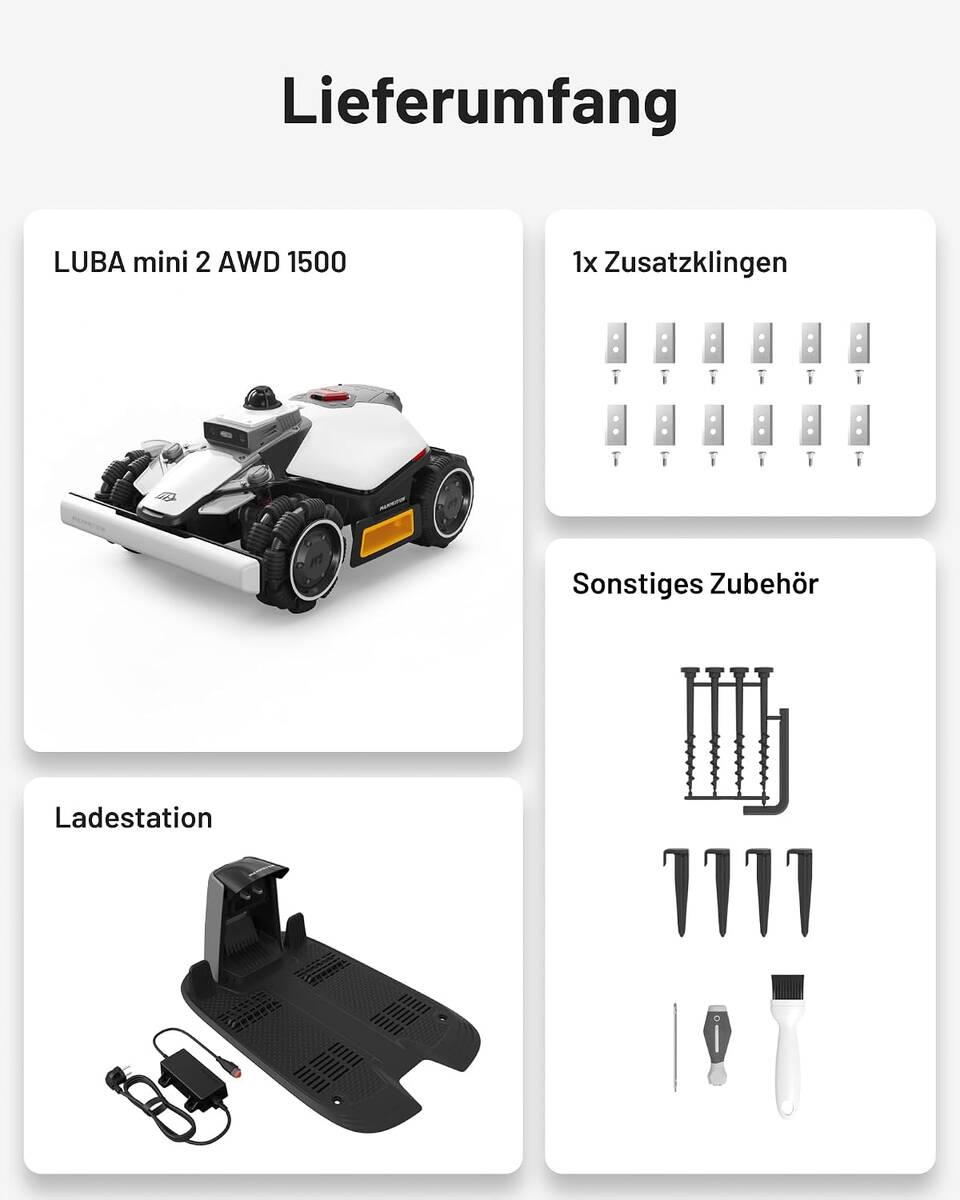 Mammotion Mähroboter » Luba mini 2 AWD 1500 « Dual-AI-Vision, LiDAR