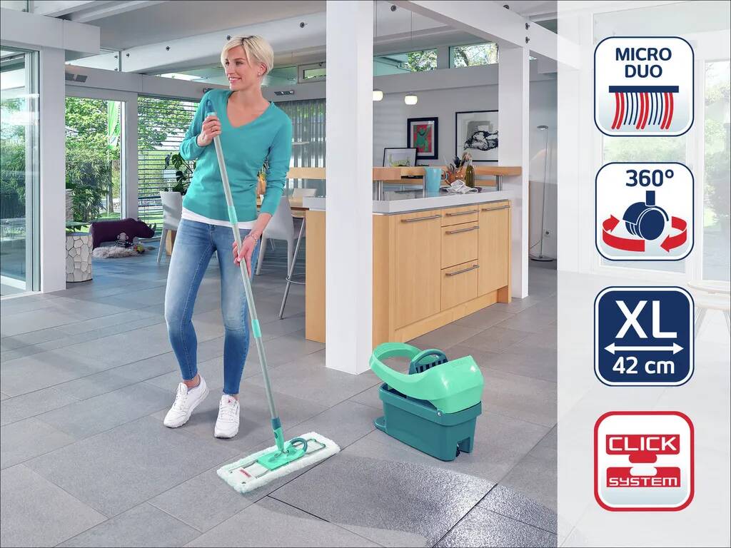 Leifheit Set Wischtuchpresse » Profi XL « mit Rollen und Bodenwischer