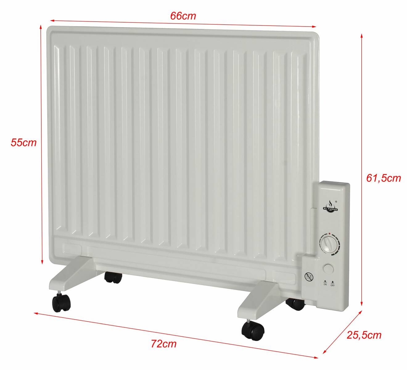 El Fuego Öl-Panelheizer » AY4962 « Kipp & Überhitzungsschutz, 600 Watt