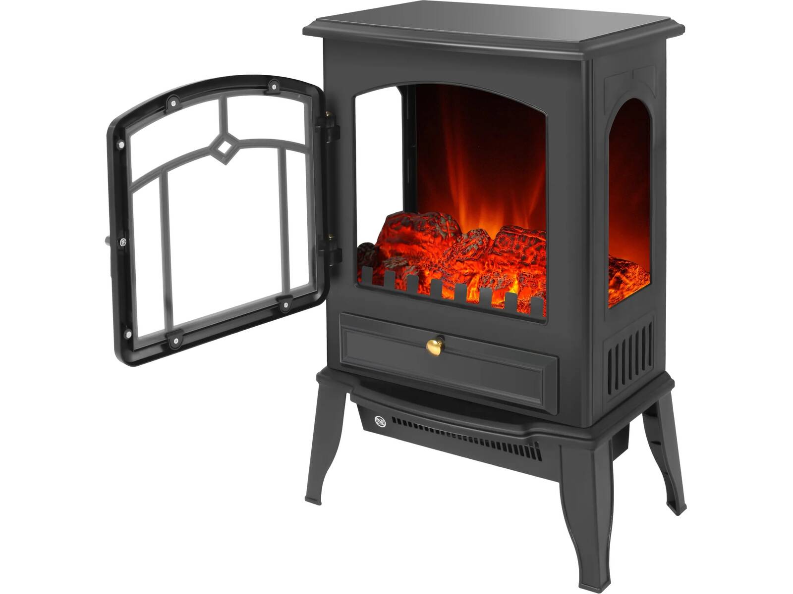 ♦ OUTLET ♦ El Fuego Elektrokamin » Como II « Schwarz, 2 kW, LED-Flammenbild