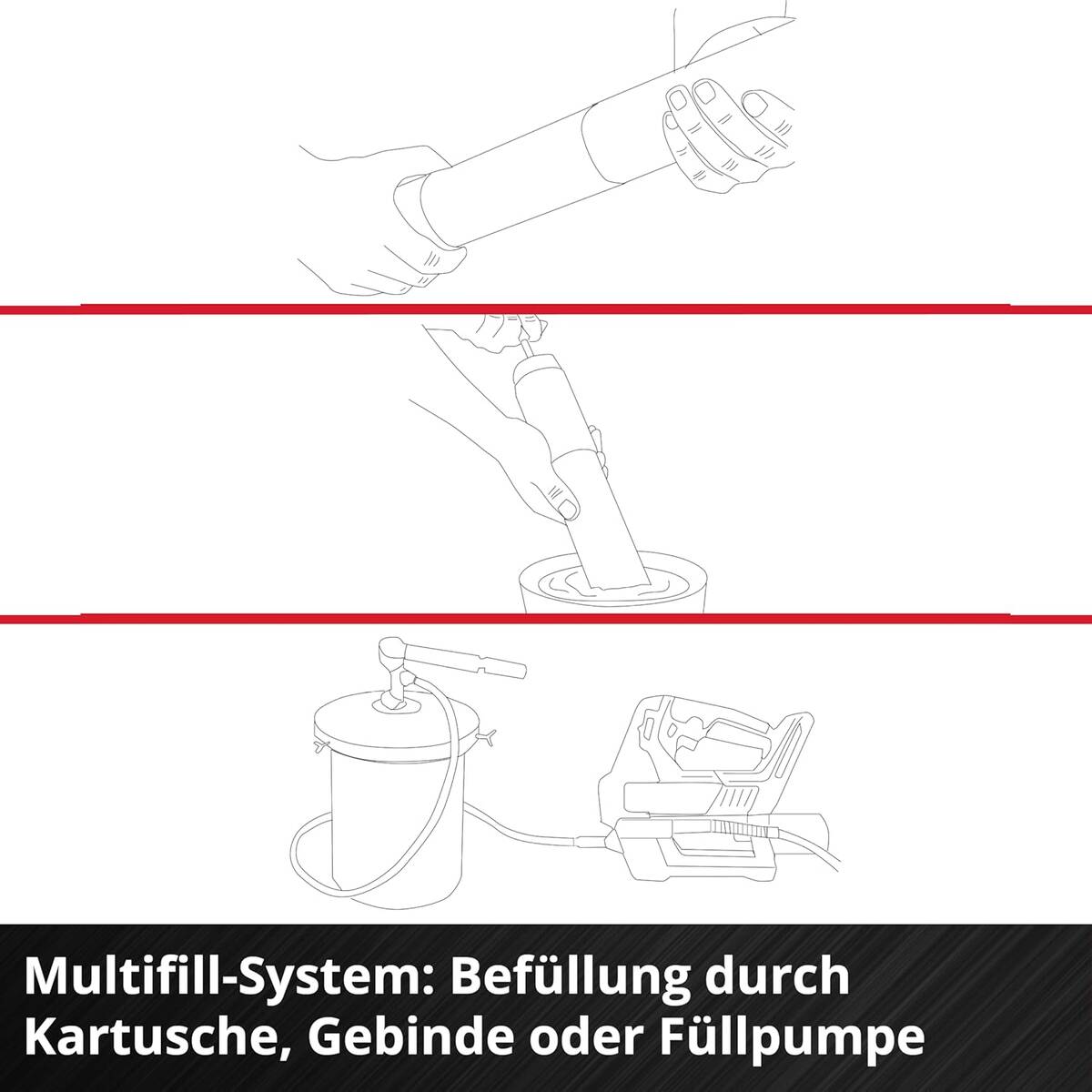 Einhell Akku-Fettpresse » TP-GR 18/690 Li-Solo « Multifill-System, 18V