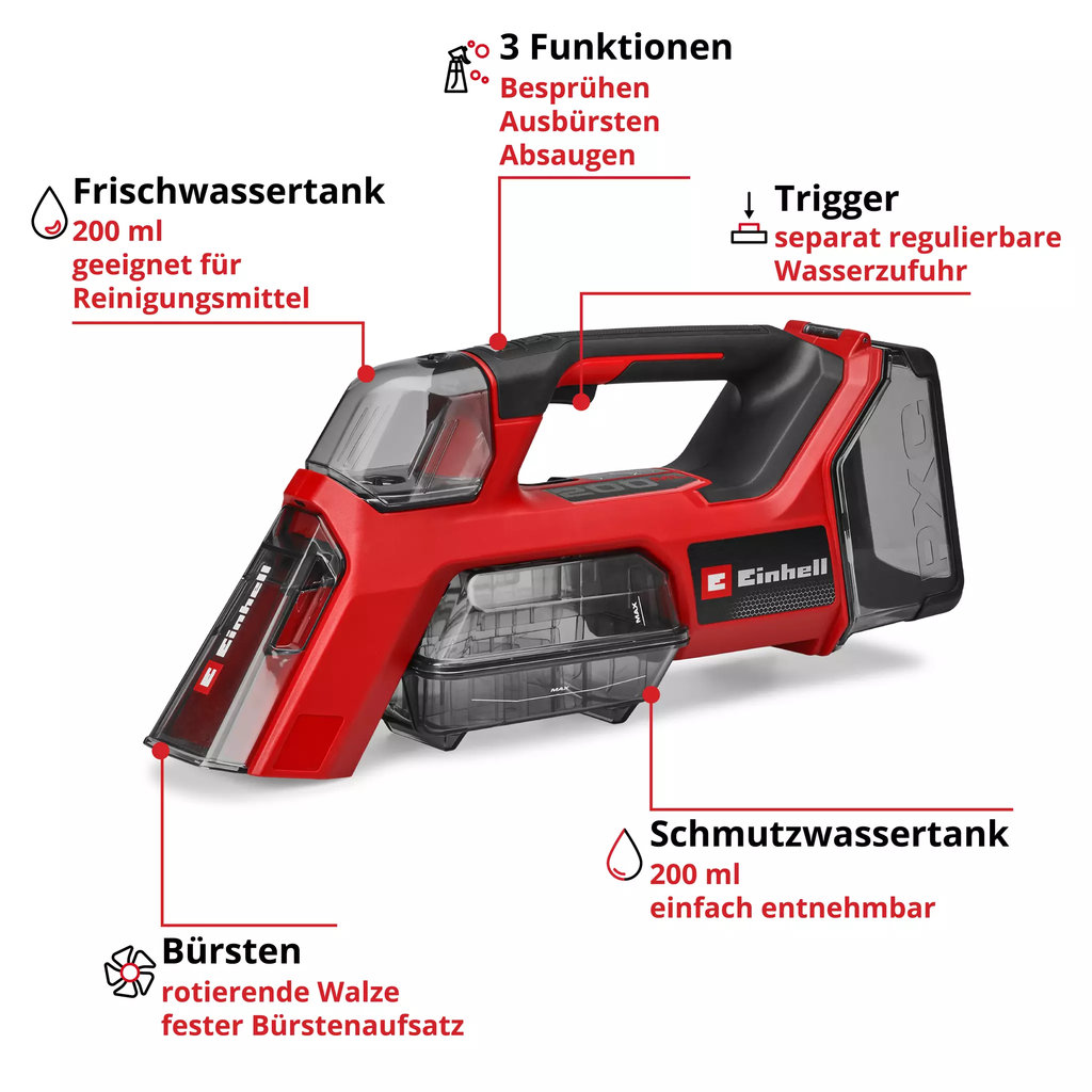 Einhell Akku-Waschsauger » TE-SCL 18/200 Li-Solo « 18 Volt PXC