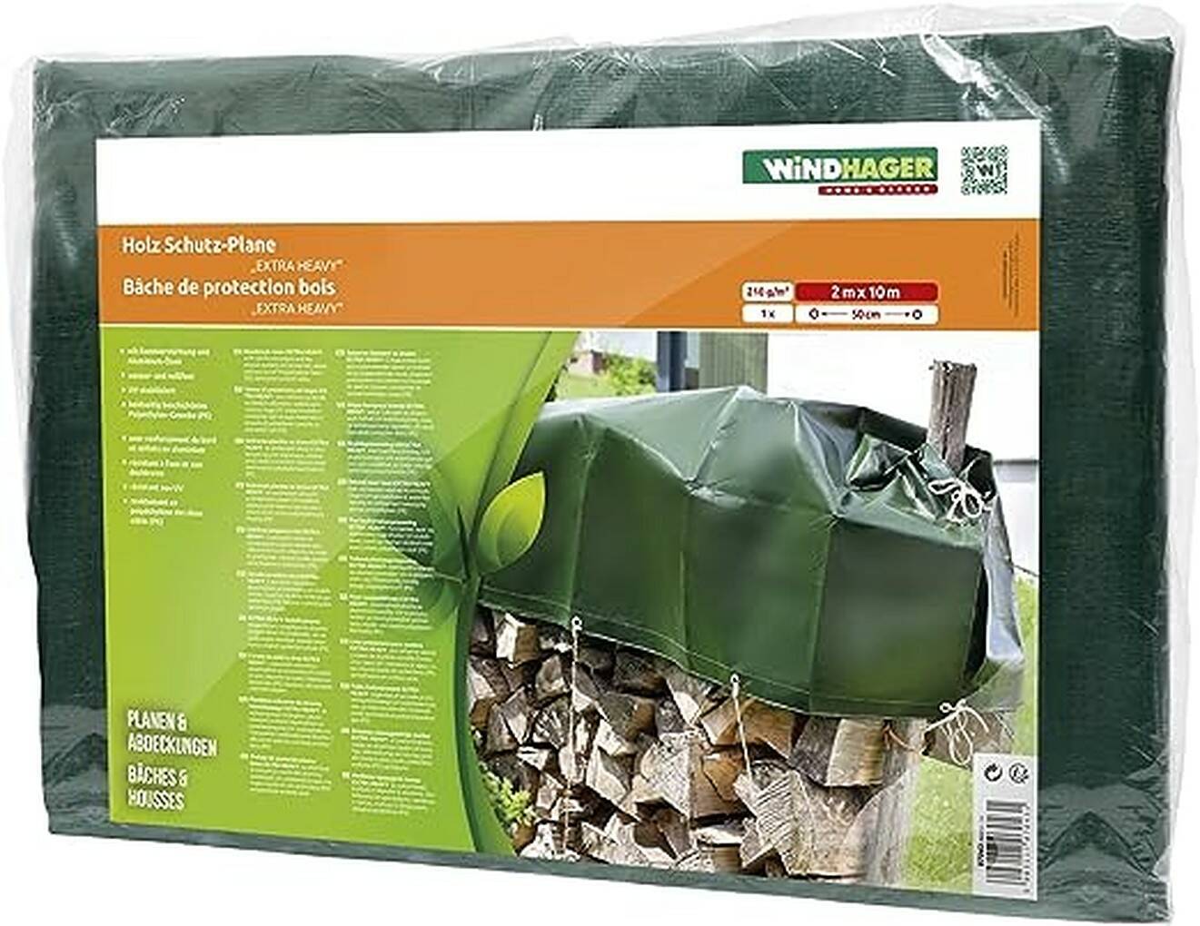 Windhager Schutzplane Extra Heavy » 2x10m 210 g/m² « Grün