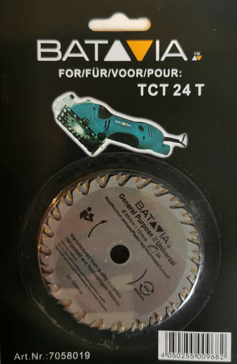 BATAVIA Kreissägeblatt für » TCT 24 T « 85 mm Durchmesser, 2 Stück