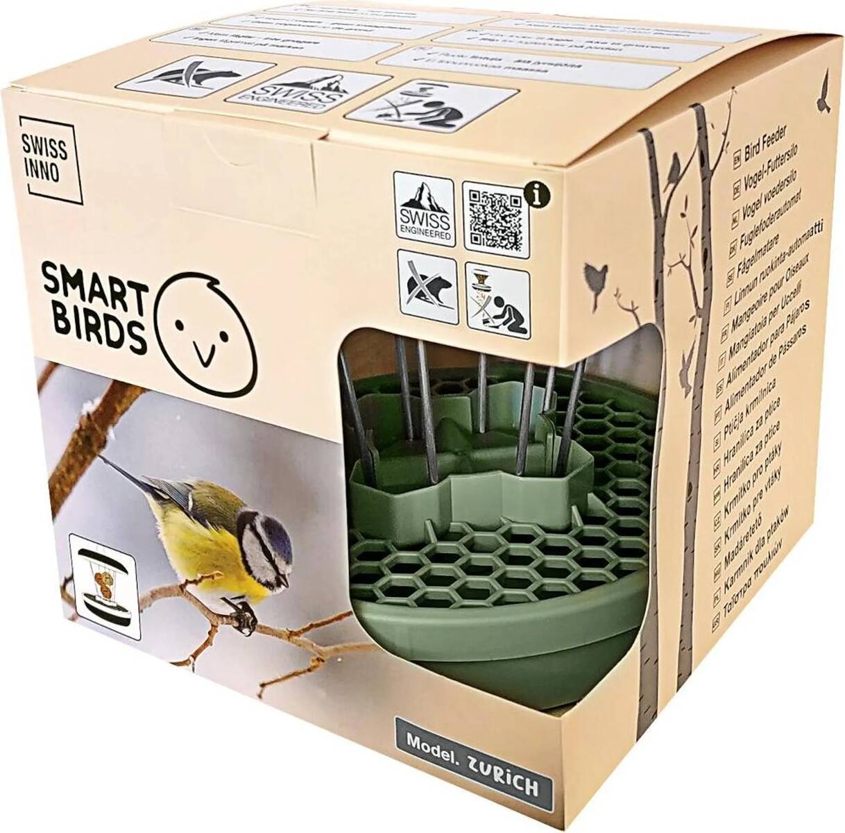 Swissinno Smartbirds Vogel-Futtersilo » Zurich « Lorbeergrün