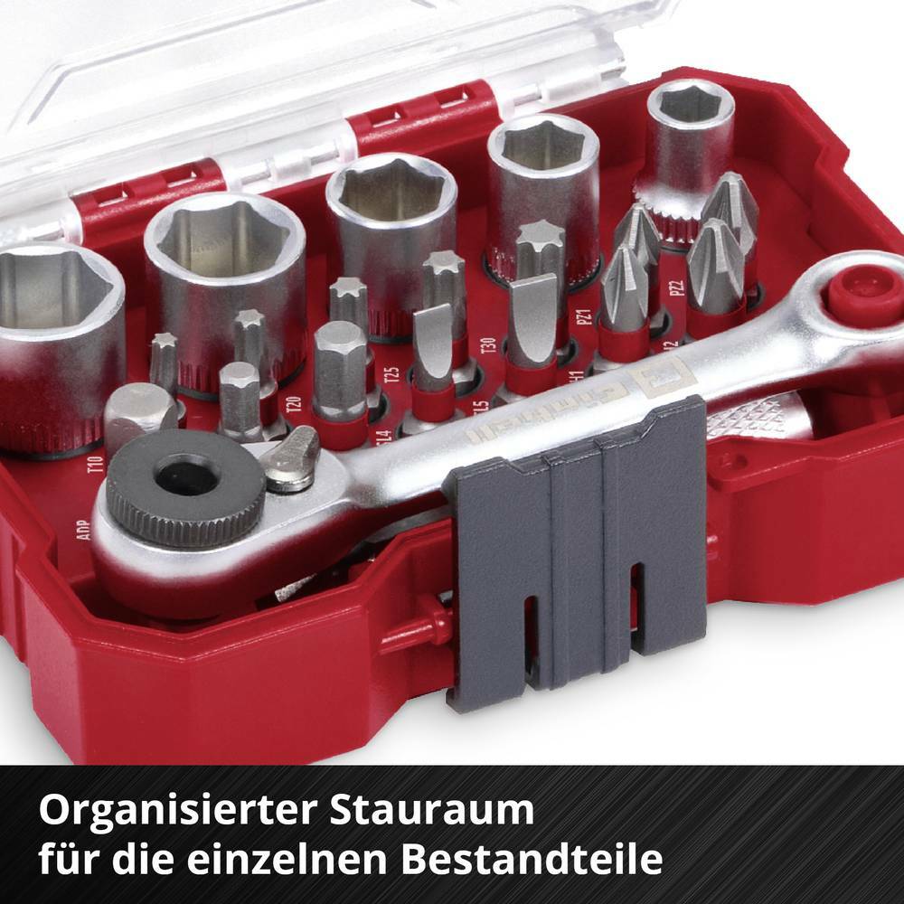Einhell XS-Case » Steckschlüssel-Set « Einsätze, Bits aus S2 Stahl