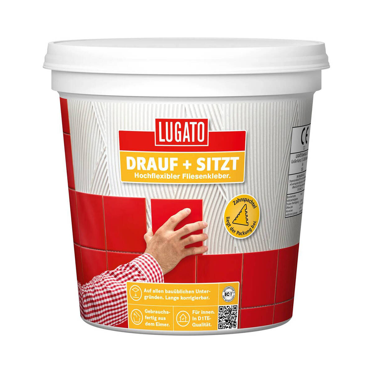 Lugato Fertig-Fliesen-Kleber » Drauf + Sitzt « 1 kg
