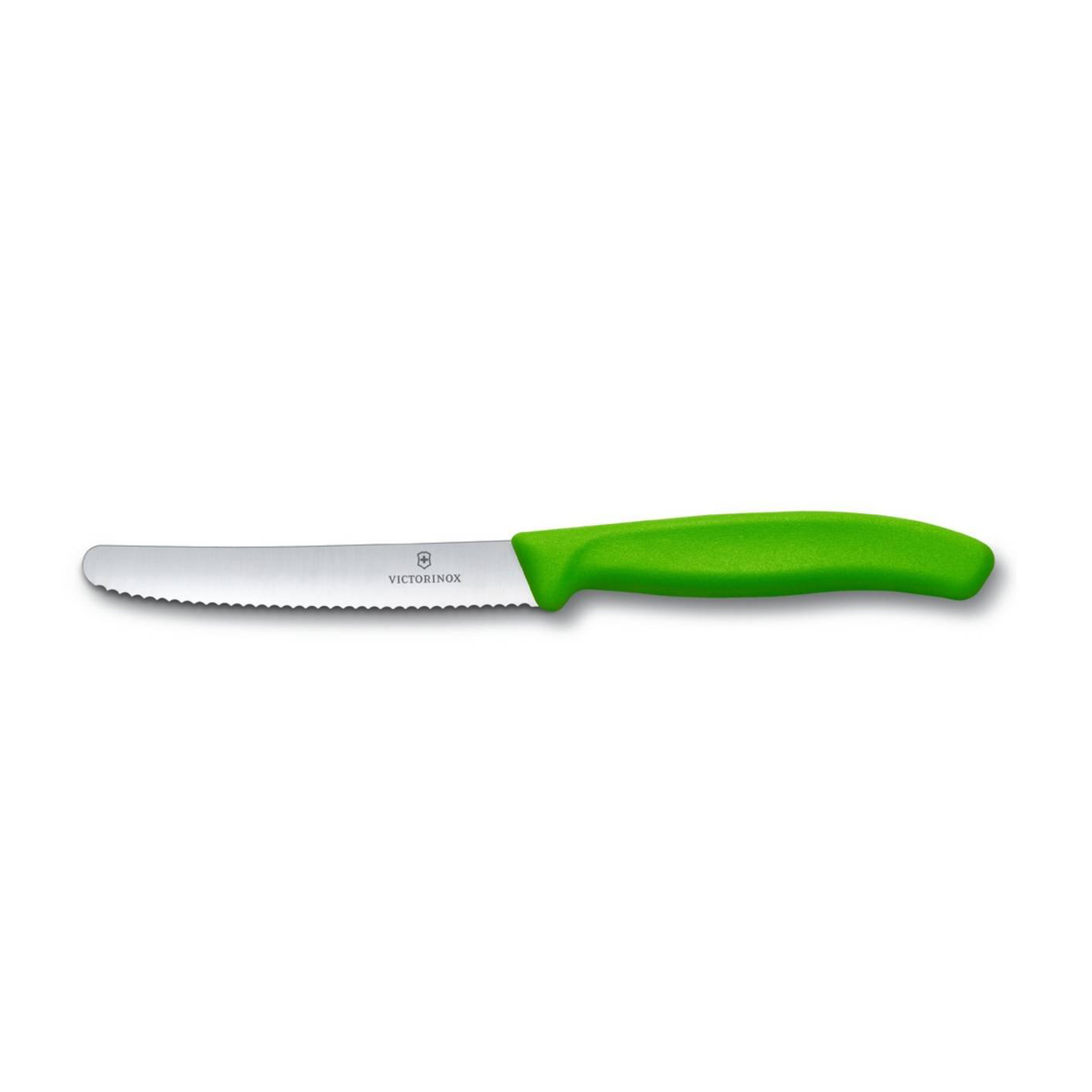 VICTORINOX Tomatenmesser, Brötchenmesser, Küchenmesser grün SwissClassic