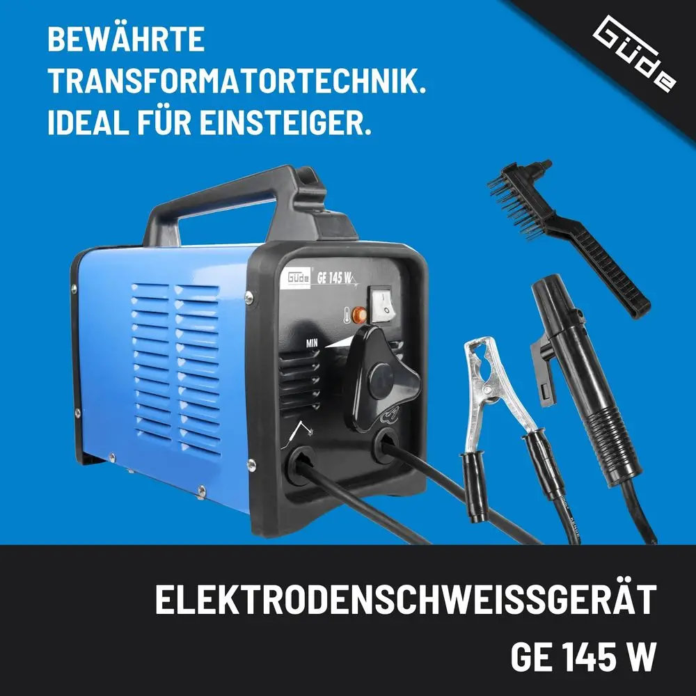 Güde Elektrodenschweißgerät » GE 145 W « inkl. Hammer und Bürste