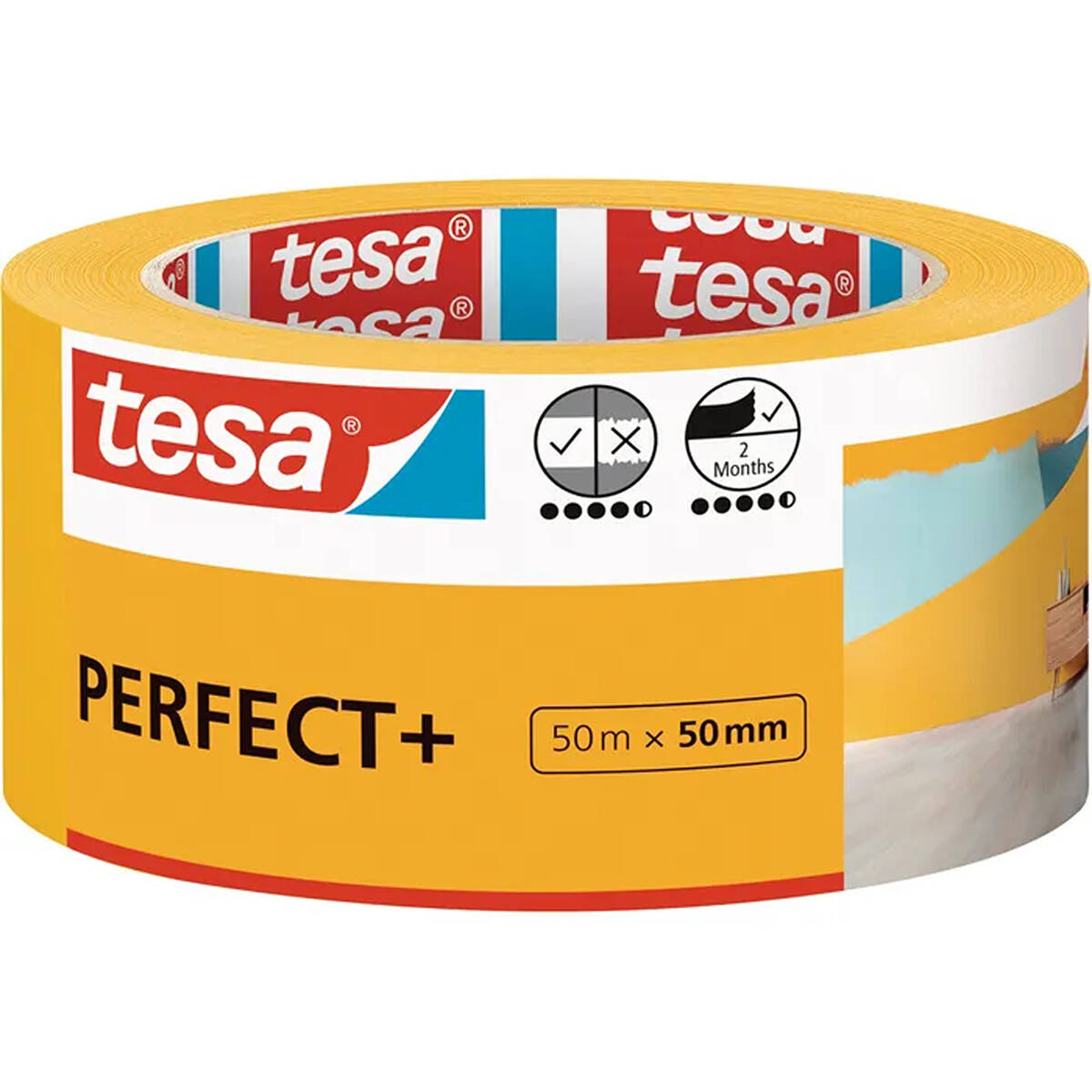 Tesa Profi Kreppband » Perfect+ 56538 « 50 mm x 50 m für Innen Tesa Zubehör Perfect+