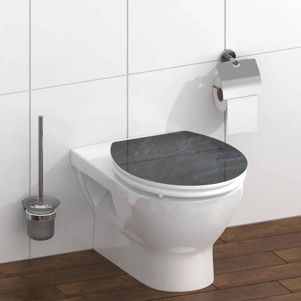 Schütte High Gloss WC-Sitz » 80535 « Black Stone, mit Absenkautomatik