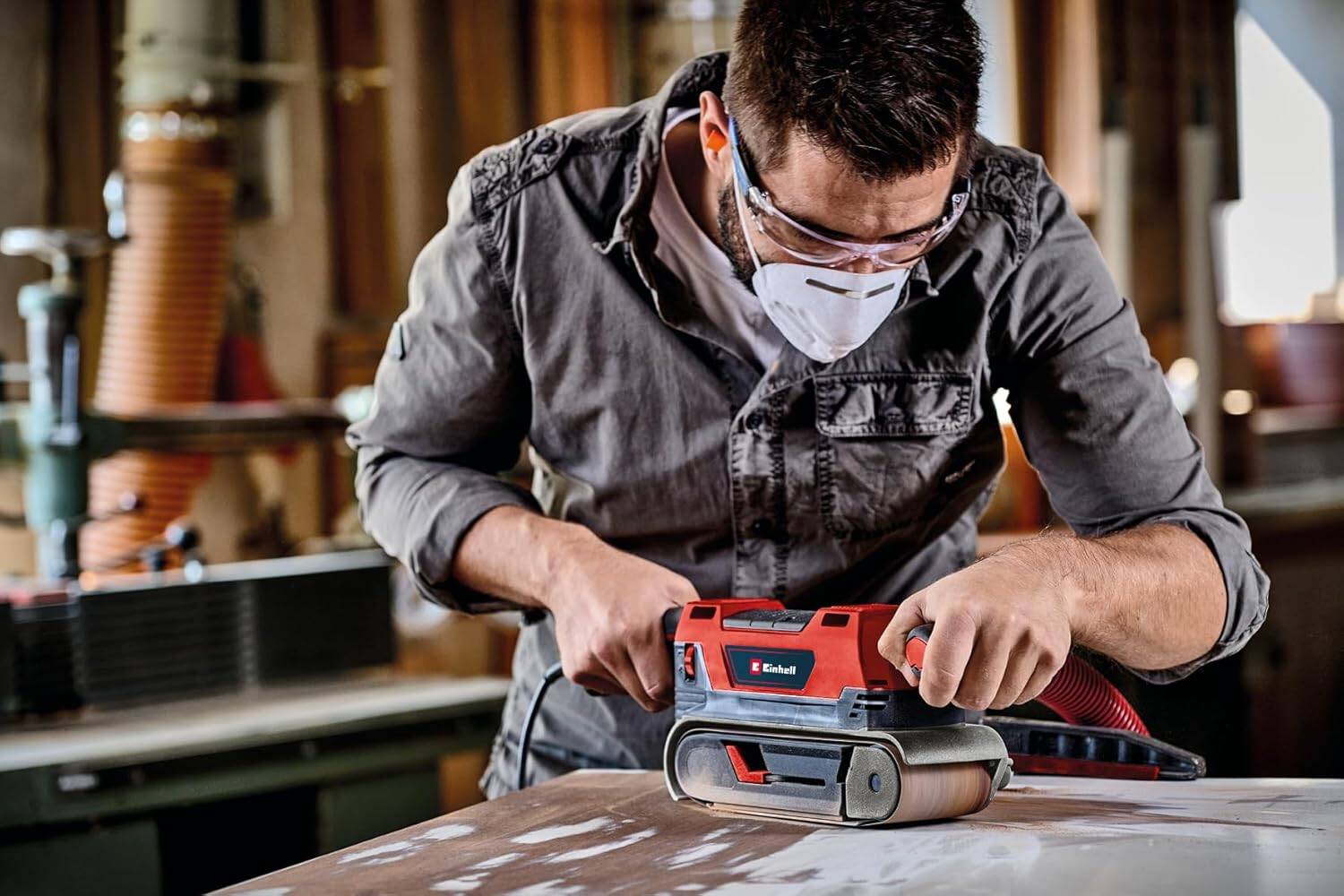 Einhell Bandschleifer » TE-BS 850 E « inkl. 3x Schleifbänder P80