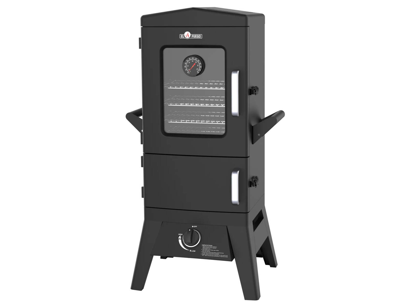 El Fuego Gasgrill / Smoker » Portland W2 « Schwarz, 107 x 50 x 48 cm