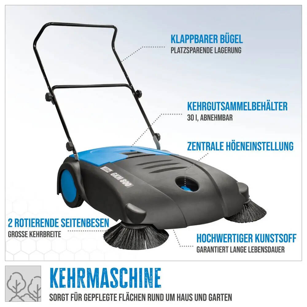 Güde Kehrmaschine » GKM 800 « 800 mm Kehrbreite, 30 l Fassungsvermögen