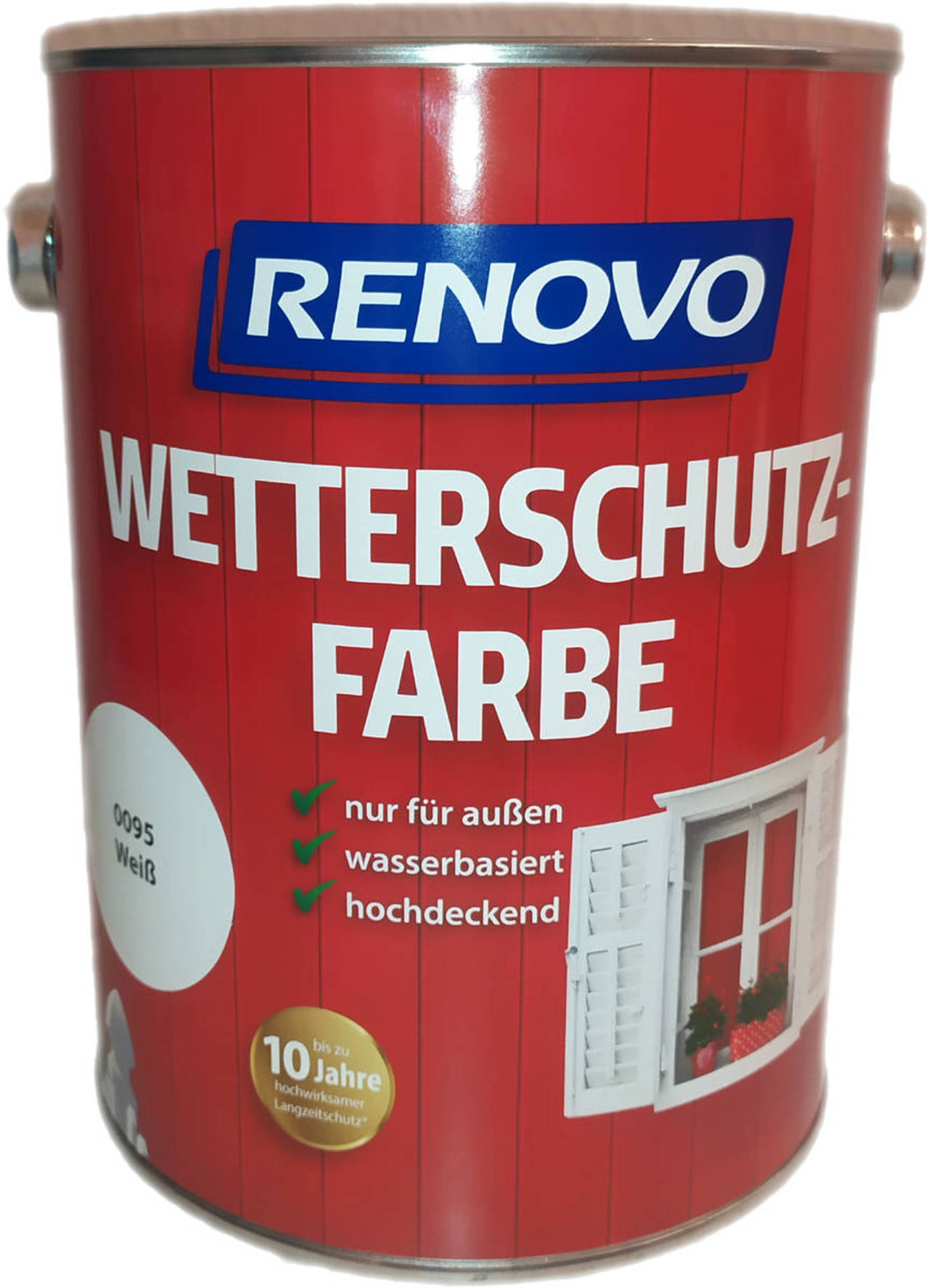 RENOVO Wetterschutzfarbe » Weiß « RAL 0095 - 2,5 Liter