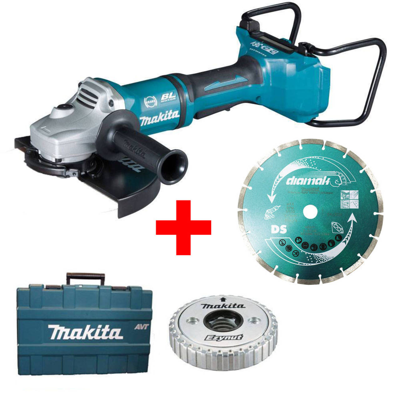 Makita Akku-Winkelschleifer DGA900ZKX2, 230mm, Set inkl. Trennscheibe