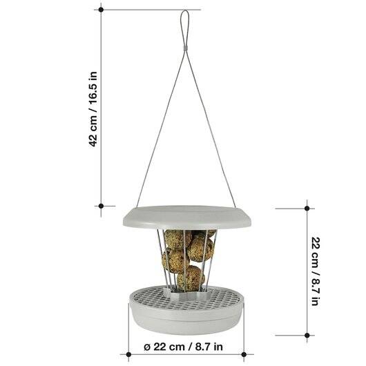 SWISSINNO Vogel-Futtersilo » LUCERNE « Hellgrau, Nagerschutz