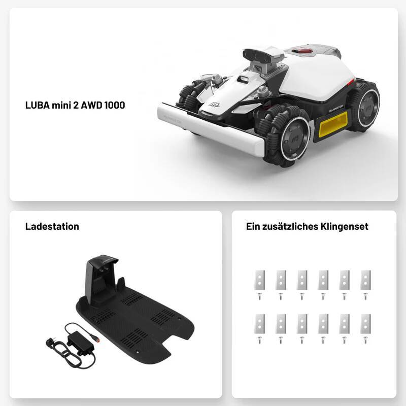♦ OUTLET ♦ Mammotion Mähroboter » LUBA mini 2 AWD 1000 « Allrad, Edge-Cutting, KI